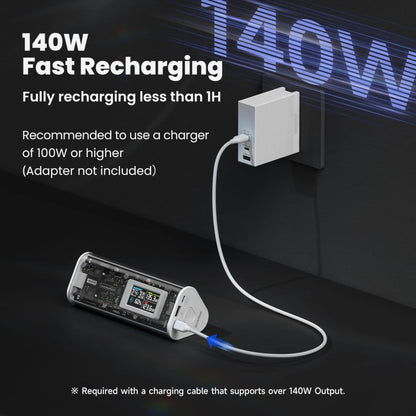 SHARGE Power Bank 24000mAh 170W Output Fast Charge with IPS Smart Screen Display IP66 Waterproof